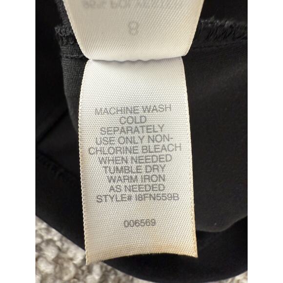 Bisou Bisou Size 8 Stretch Knee Length Sheath Dress Black Sleeveless Zip - Picture 9 of 10